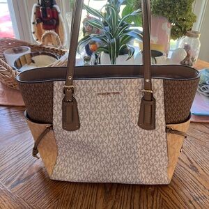 Michael Kors Brown and Cream Logo Tote